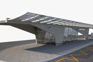 Solução de projeto de estrutura de aço para estação de ônibus